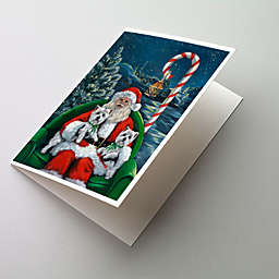 Caroline's Treasures Westie Christmas Santa's Village Greeting Cards and Envelopes Pack of 8 7 x 5