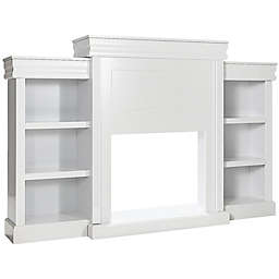 Costway 70 Inches Freestanding Mantel Stand Fireplace Cabinet White