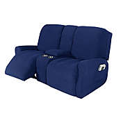 Stock Preferred 2-Seater Stretch Couch Slipcover Furniture Seat Cover in Navy Blue