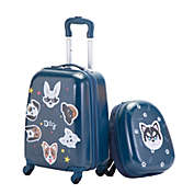 VLIVE 2 PCS Kids Luggage Set, 12" Backpack and 16" Spinner Case for School Travel, Pet Dog Pattern