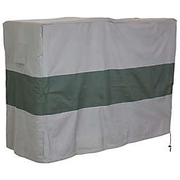 Sunnydaze Log Rack Cover - Gray with Green Stripe - 8-Foot