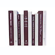 Booth & Williams Maroon and White Team Colors  Decorative Books, One Foot Bundle of Real, Shelf-Ready Books