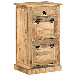 Home Life Boutique 4-Layer Shoe Cabinet with Drawer Solid Rough Mango Wood