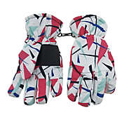 Kitcheniva 23cm Kids Winter Knit Men Women Waterproof Skiing Gloves, Red Pattern