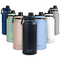 BOZ Stainless Steel Water Bottle XL - Matte Black (1 L / 32oz) Wide Mouth, BPA Free, Vacuum Double Wall Insulated