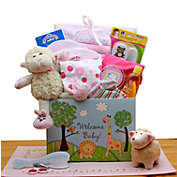 GBDS Welcome New Baby Gift Box - Pink - baby bath set -  baby girl gifts - new baby gift basket