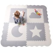 CHILDLIKE BEHAVIOR Baby Play Mat Tiles - 61" X 61" Extra Large, Non Toxic Foam Baby Floor Mat -