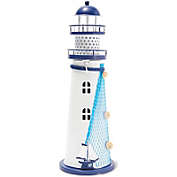 4.75 x 14.5 Inches Juvale Wooden Lighthouse Nautical Home Decor