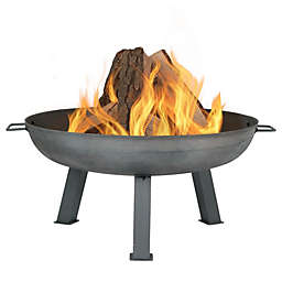Sunnydaze Steel Colored Cast Iron Wood Burning Fire Pit - 30 Inch