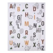 Contemporary Home Living 30.5" Brown and Green Safari Animal Alphabet Wall Art