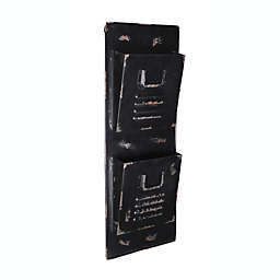 Cheungs Modern Decorative Wall Locker Metal Mail Holder, Black