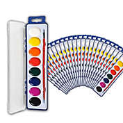Neliblu 24 Watercolor Paint Set For Kids And Adults - Bulk Pack Of 24 Watercolor Sets -