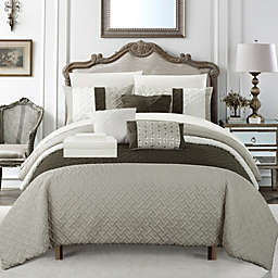 Chic Home Karras Quilted Embroidered Design Bed In A Bag Sheets 10 Pieces Comforter Decorative Pillows & Shams - King 104
