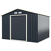 Gymax Outdoor Tool Storage Shed Large Utility Storage House w/ Sliding Door