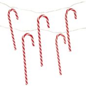 Northlight 10-Count LED Candy Cane Micro Fairy Christmas Light Set 3ft, Clear Wire