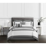 Chic Home Hortense Comforter And Quilt Set Hotel Collection Design Fish Scale Pattern Bed In A Bag Grey, Twin