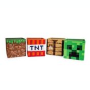Minecraft 10-Inch Storage Set of 4 Bins   Includes Creeper, TNT, Grass, Crafting Table   Fabric Basket Container, Cubby Closet Organizer, Home Decor for Playroom   Video Game Gifts And Collectibles