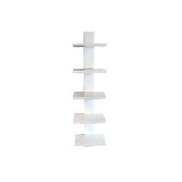 Proman Products Contemporary Decorative Spine Wall Book Shelves, White