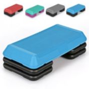 Slickblue 29 Inch Adjustable Workout Fitness Aerobic Stepper Exercise Platform-Blue