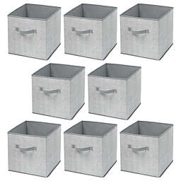 mDesign Soft Fabric Kids Storage Organizer Cube Bin - Large, 8 Pack - Gray