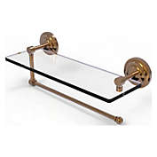 Allied Brass Prestige Que New Collection Paper Towel Holder with 16 Inch Glass Shelf