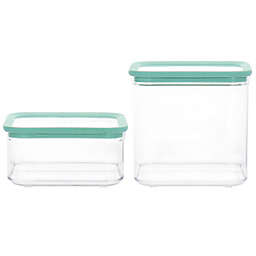 Martha Stewart 2 Piece Plastic Stackable Container Set with Lids