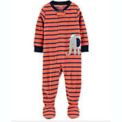 Carter&#39;s Baby Boy&#39;s Elephant Fleece Footed Pajamas Orange Size 12MOS