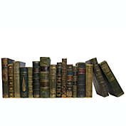 Booth & Williams Boxwood Leather Vintage Decorative Books, One Foot of Real, Shelf-Ready Books, Buy As Many Feet As You Need