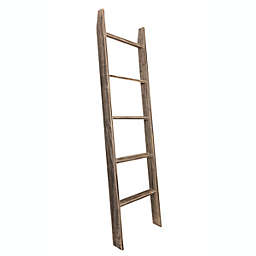 BrandtWorks Home Indoor Decorative 202L-WORN Modern Rustic Style Worn Black Ladder - 20