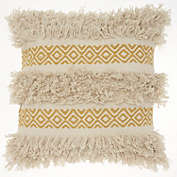 Mina Victory Life Styles Diamond Stripe Texture Throw Pillow - Yellow 18"X18"