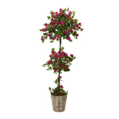 Nearly Natural Bougainvillea Tree with European Barrel Planter