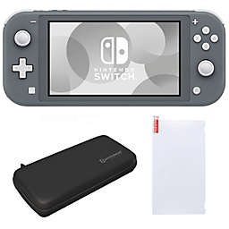 Nintendo Switch Lite in Gray with Screen Protector and Case