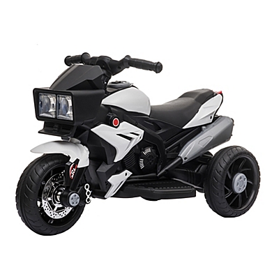 Aosom 6V Kids Motorcycle Dirt Bike Electric Battery-Powered Ride-On Toy Off-road Street Bike w/ Music Horn Headlights Motorbike for Girls Boy White. View a larger version of this product image.