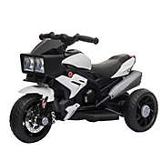 Aosom 6V Kids Motorcycle Dirt Bike Electric Battery-Powered Ride-On Toy Off-road Street Bike w/ Music Horn Headlights Motorbike for Girls Boy White