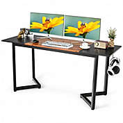 Costway 63-Inch Large Computer Desk Study Workstation Conference Home Office Table-Black