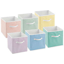 mDesign Fabric Kids Storage Organizer Cube Bin - Small, 6 Pack - Multicolored
