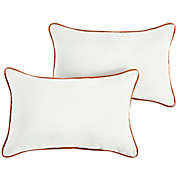 Outdoor Living and Style Set of 2 Sunbrella Canvas Natural/Canvas Rust Outdoor Pillow, 20"