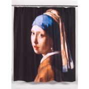 Carnation Home Fashions "Girl with the Pearl Earring" Museum Collection 100% Polyester Fabric Shower Curtain - Multi 70" x 72"