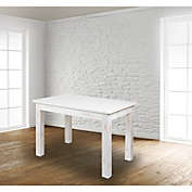 Flash Furniture HERCULES Series 46 x 30 Rectangular Antique Rustic White Solid Pine Farm Dining Table