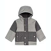 S Rothschild & Co Baby Boy&#39;s Colorblocked Melange Hooded Jacket Charcoal Size 9 Months