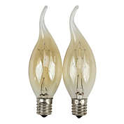 Darice Pack of 2 Cleveland Vintage Lighting Edison Style E17 Base Flame Candlestick Bulbs - 7 Watts