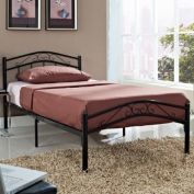 Slickblue Twin size Black Metal Platform Bed with Headboard and Footboard