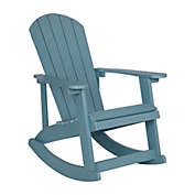 Flash Furniture Savannah All-Weather Poly Resin Wood Adirondack Rocking Chair With Rust Resistant Stainless Steel Hardware In Sea Foam - Sea Foam
