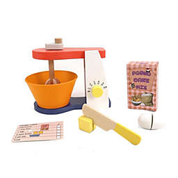 Leo & Friends Wooden Mixer Set - Make-A-Cake Mixer Kit with Hand Crank Mixer   Perfect Christmas, Birthday Present for Kids Ages 3 and Older