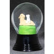 Perzy Snowglobe Home Decorative  Medium Spring Lamb  -  5"H x 3"W x 3"D