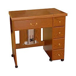 Arrow Auntie Sewing Cabinet with 4 Drawers and Airlift - Oak Finish