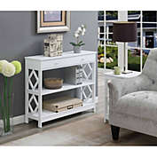 Convenience Concepts Diamond 1 Drawer Console Table, White