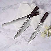 Kitcheniva Japanese Damascus Style Stainless Steel Chef&#39;s Knife 3 Pcs