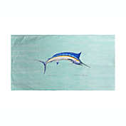 Betsy Drake Blue Marlin on Teal Beach Towel