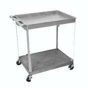 Luxor Large Top Tub and Flat Bottom Shelf Cart Gray